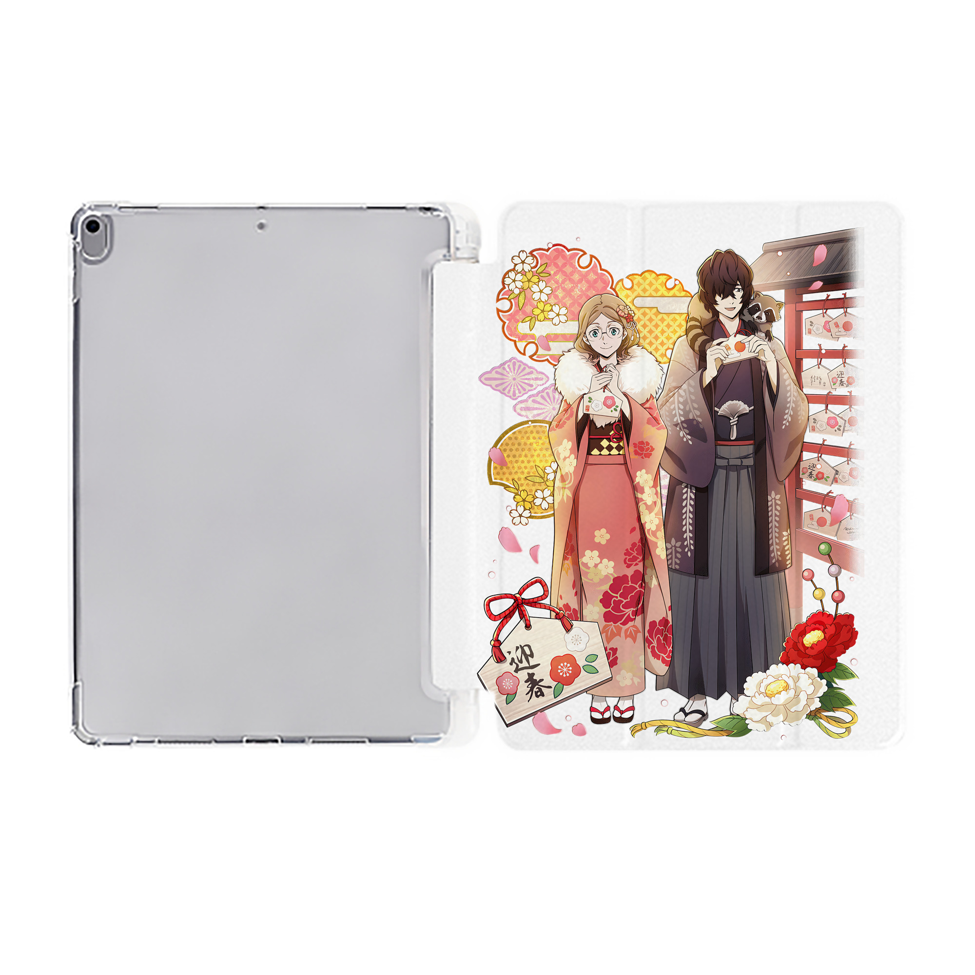 （画像用） 文豪ストレイドッグス Bungo Stray Dogs IPad ケース ペン収納付き 三つ折りスタンド PUレザー×シリコン 対応機種9.5/10.5/10.9インチ